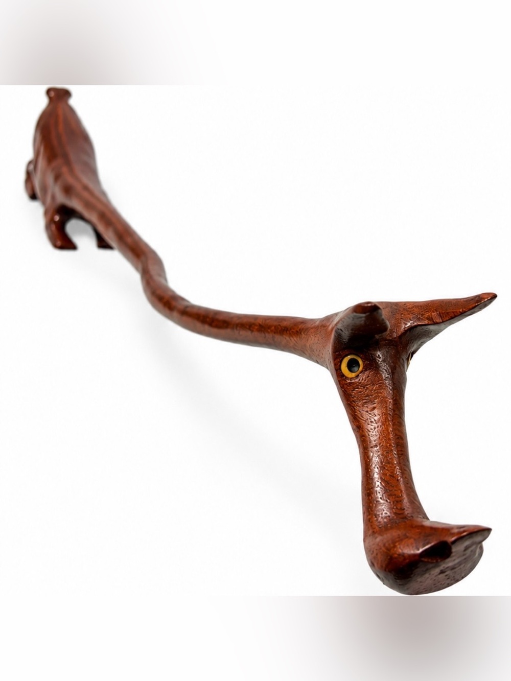 1960s Signed Knud Albert “Stylized Dog/Aardvark” Teak 25.5 inch long Sculpture